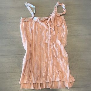 Free People peach colored sheer tank top XS